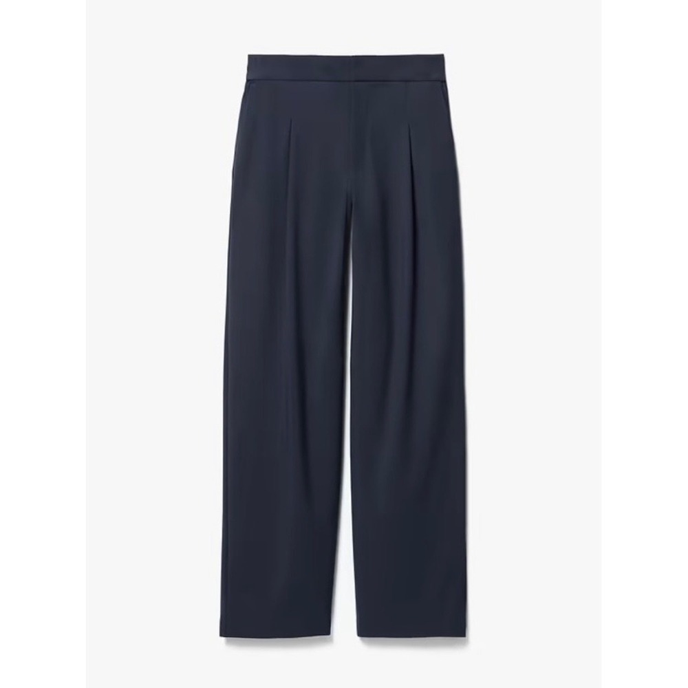 Athleta Pinnacle High Rise Trouser Blue Grey Slate Sport Wide Leg Pants Size 8